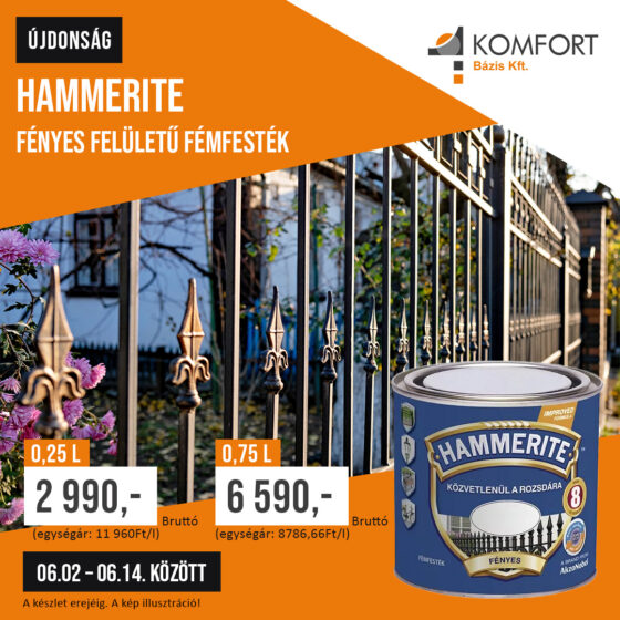 🆕 ÚJDONSÁG! Hammerite FÉNYES fémfesték – közvetlenül rozsdára! 🛠️✨