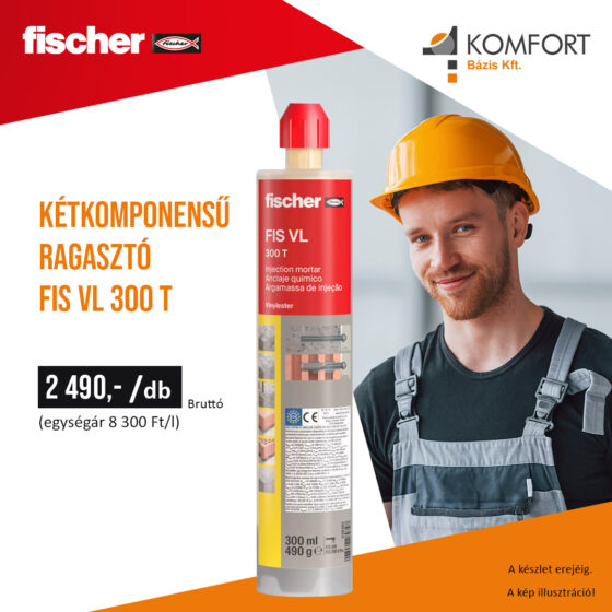 🔩 Fischer FIS VL 300 T kétkomponensű injektáló ragasztó 🔩