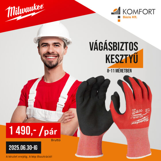 🧤 Milwaukee vágásbiztos kesztyű – megbízható védelem és kényelem egyben!