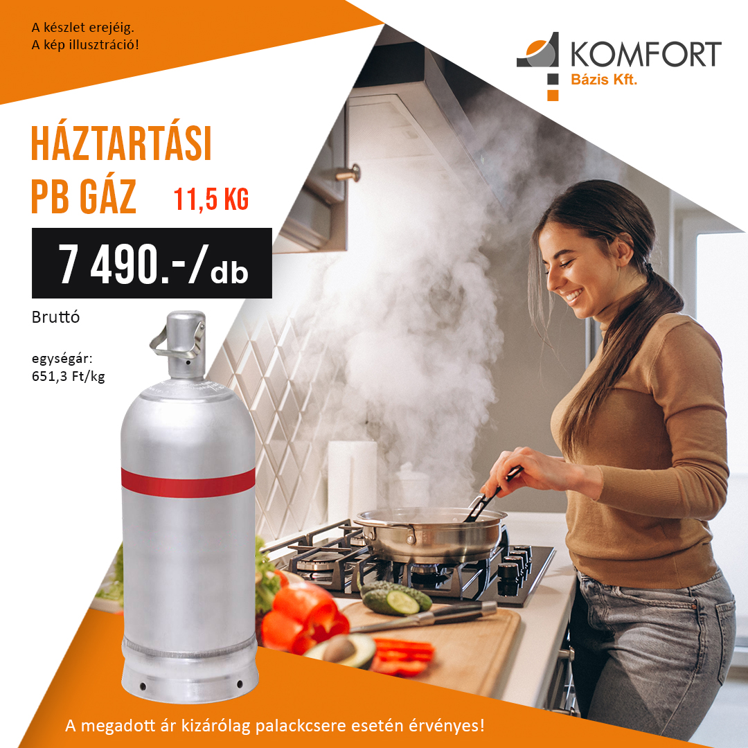 🔥 Háztartási PB gáz 11,5 kg 🔥