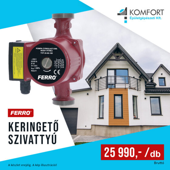 Ismerd meg a FERRO 25-60 180 HMV keringető szivattyút, ami ideális választás!