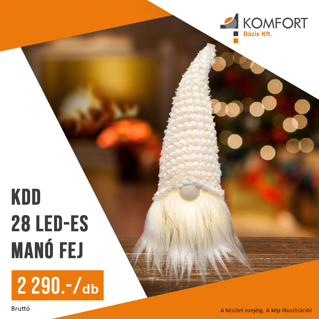 🎅✨ KDD 28 LED-es Manó fej – a szezon kedvence! ✨🎅