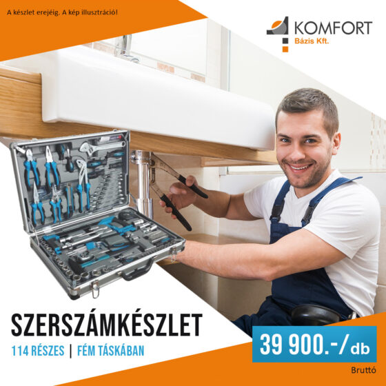 🔧 114 részes szerszámkészlet – masszív fém táskában! 🔧