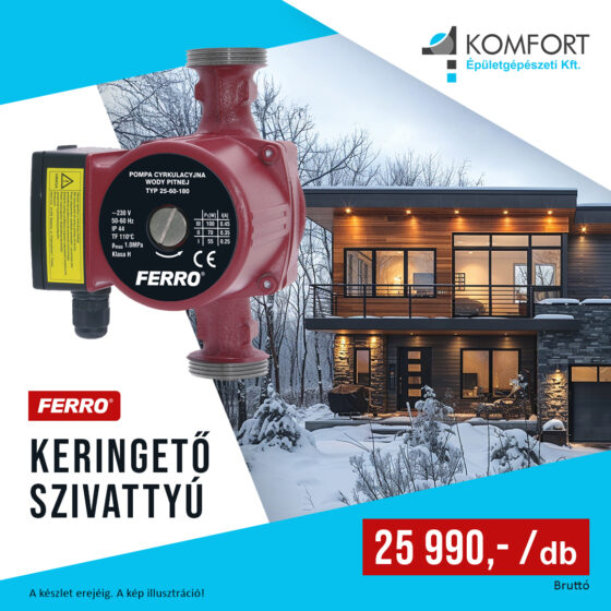 Ismerd meg a FERRO 25-60 180 HMV keringető szivattyút!
