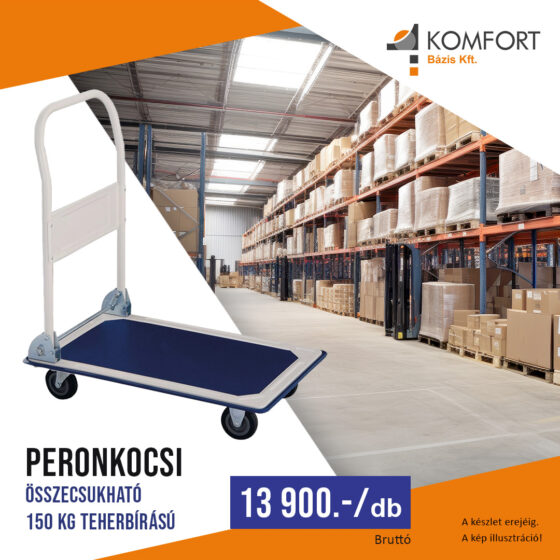 🛠️ Peronkocsi – összecsukható, 150 kg teherbírás 🛠️