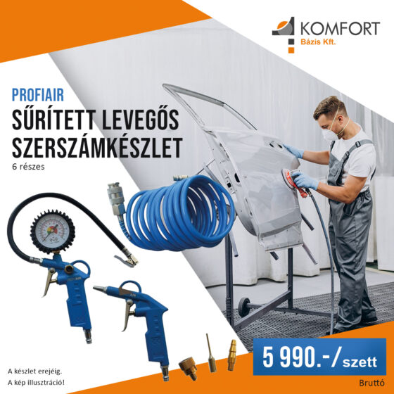 🔧 Profiair – Sűrített levegős szerszámkészlet (6 részes) 🔧