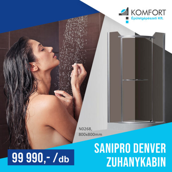 🚿 Sanipro Denver zuhanykabin – modern stílus, azonnal készletről! 🚿
