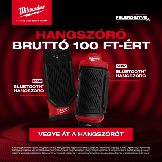 🔴 MILWAUKEE hangszóró akár bruttó 100 Ft-ért! 🔴