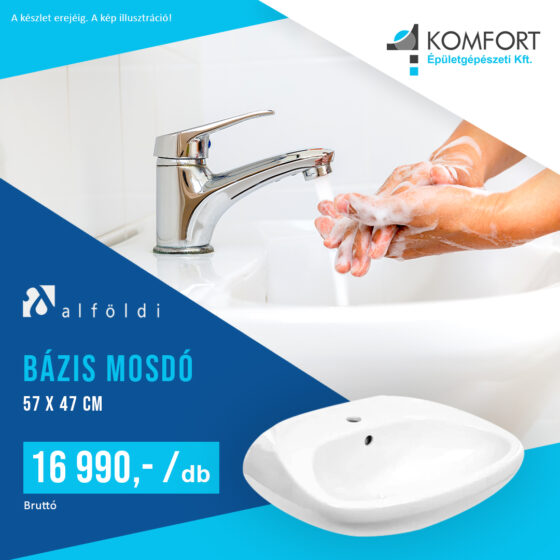 🚿✨ Letisztult forma, praktikus méret – Bázis mosdó 57×47 cm ✨🚿