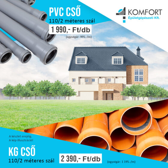 🛠️ PVC és KG csövek kedvező áron! 💧