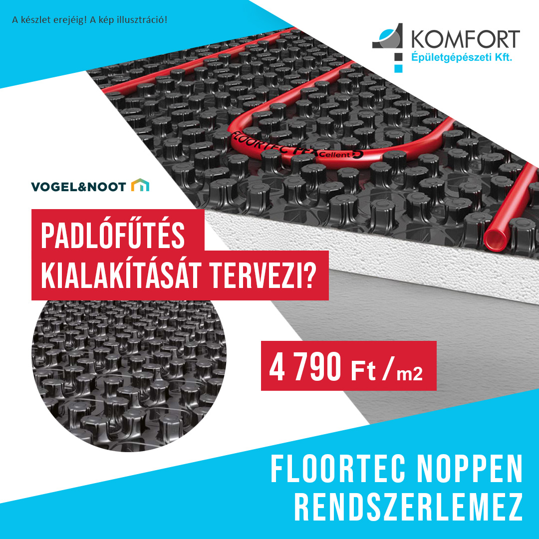🔥 FLOORTEC Noppen rendszerlemez – a hatékony padlófűtés alapja!