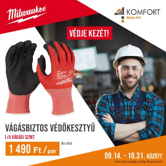 🛡️ VÉDELEM A MUNKÁHOZ – MILWAUKEE VÁGÁSBIZTOS VÉDŐKESZTYŰ! 🧤
